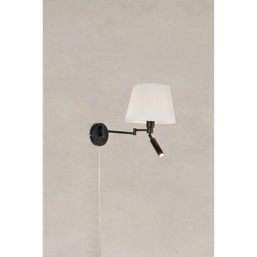 Markslöjd 109016 - LED nástenné svietidlo PIVOT 1xE27/40W/230V + LED/4W krémové/čierne