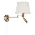 Markslöjd 109017 - LED nástenné svietidlo PIVOT 1xE27/40W/230V + LED/4W krémová/mosadz