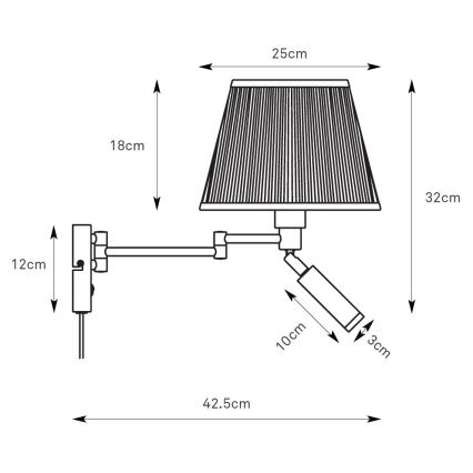 Markslöjd 109017 - LED nástenné svietidlo PIVOT 1xE27/40W/230V + LED/4W krémová/mosadz