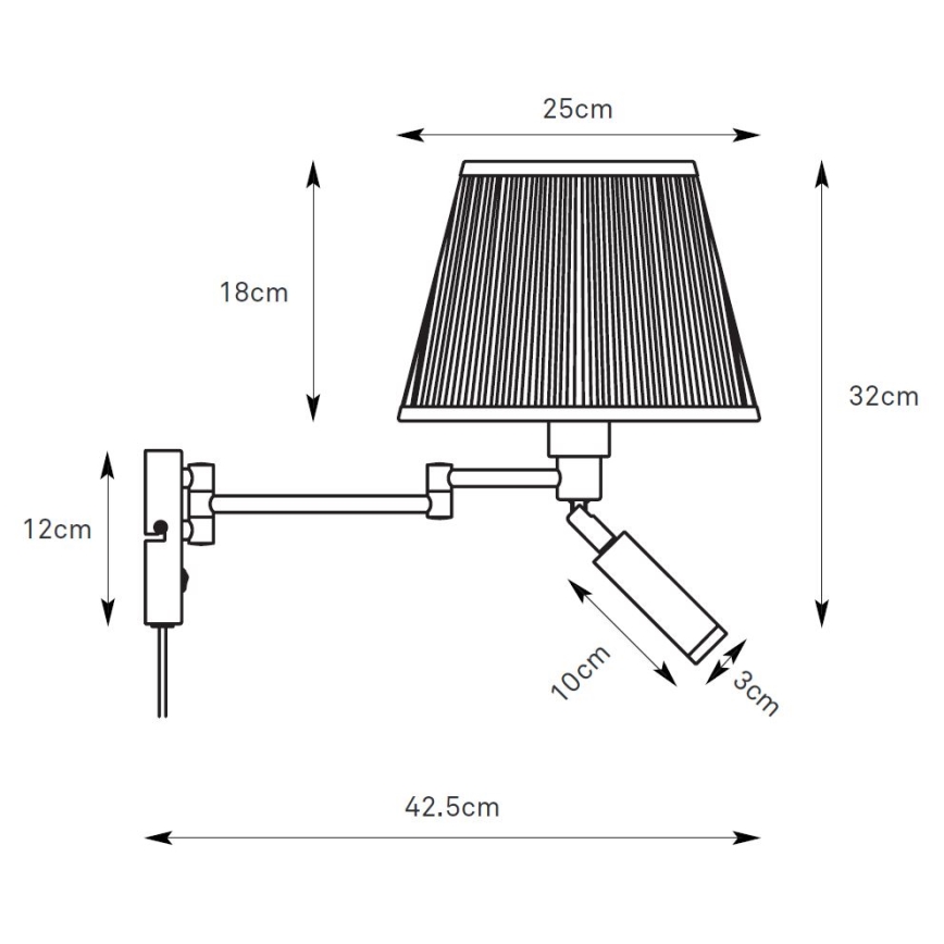 Markslöjd 109017 - LED nástenné svietidlo PIVOT 1xE27/40W/230V + LED/4W krémová/mosadz