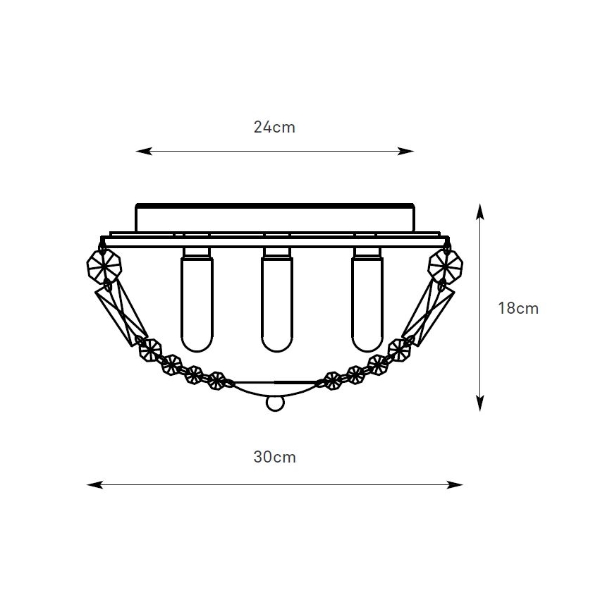 Markslöjd 109031 - Kúpeľňové stropné svietidlo ESTELLE 3xG9/20W/230V pr. 30 cm IP44 mosadz
