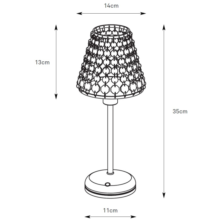 Markslöjd 109125 - LED stmievateľná nabíjateľná dotyková stolná lampa LIORA 1xE14/2W/2000 mAh mosadz