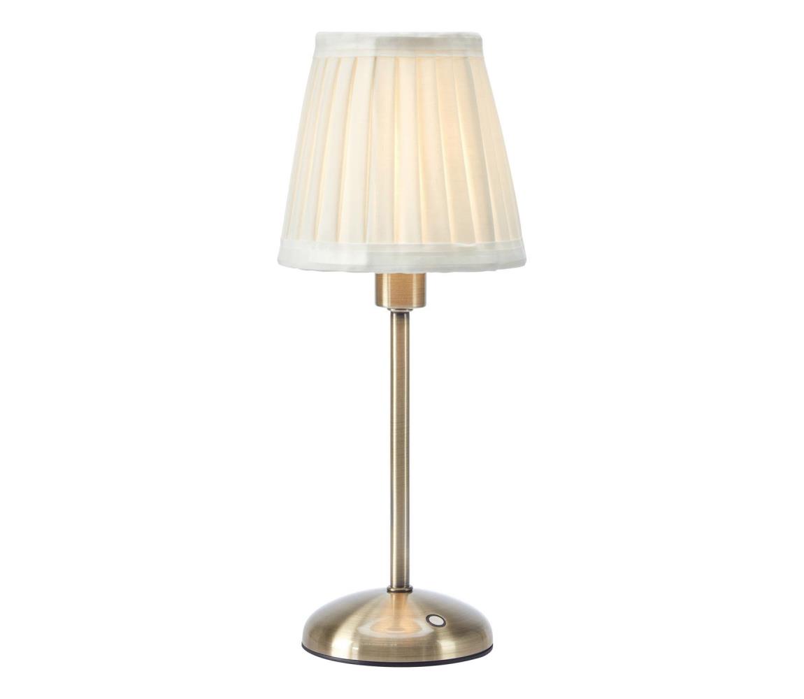 Markslöjd 109126 - LED stmievateľná nabíjateľná stolová lampa ANNO 1xE14/2W/2000 mAh biela/mosadz 109126