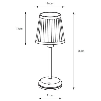 Markslöjd 109126 - LED stmievateľná nabíjacia dotyková stolová lampa ANNO 1xE14/2W/2000 mAh biela/mosadz