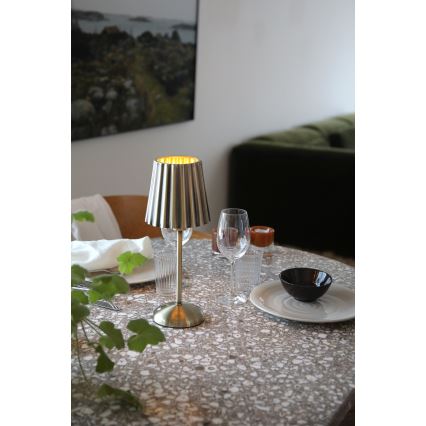 Markslöjd 109127 - LED stmievateľná nabíjateľná dotyková stolová lampa CELIA 1xE14/2W/2000 mAh mosadz