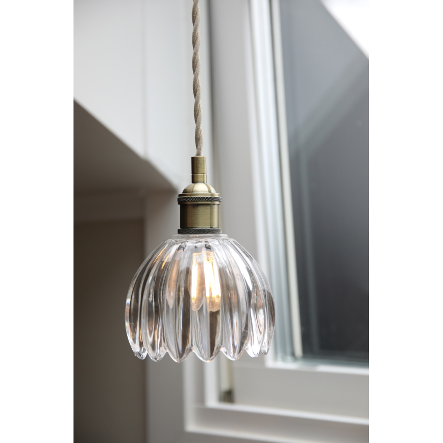 Markslöjd 109136 - Závesné svietidlo na lanku GOTA 1xE14/40W/230V mosadz/priehľadné