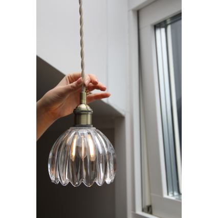 Markslöjd 109136 - Závesné svietidlo na lanku GOTA 1xE14/40W/230V pr. 13 cm mosadz/číre