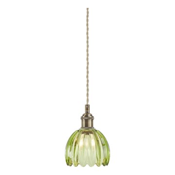Markslöjd 109138 - Závesné svietidlo na lanku GOTA 1xE14/40W/230V pr. 13 cm dymová zelená/mosadz