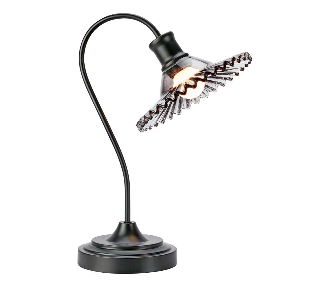 Markslöjd 109151 - Stolová lampa NOVIA 1xE27/60W/230V čierna/dymová sivá 109151