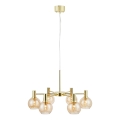 Markslöjd 109153 - Závesný luster AMBRA 6xE14/40W/230V, priemer 75 cm, zlatá/dymovo-béžová