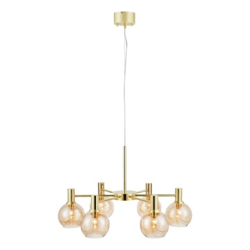 Markslöjd 109153 - Závesný luster AMBRA 6xE14/40W/230V, priemer 75 cm, zlatá/dymovo-béžová