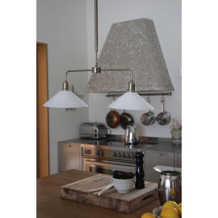 Markslöjd 109160 - Luster na tyči VELA 2xE27/60W/230V biela/mosadz