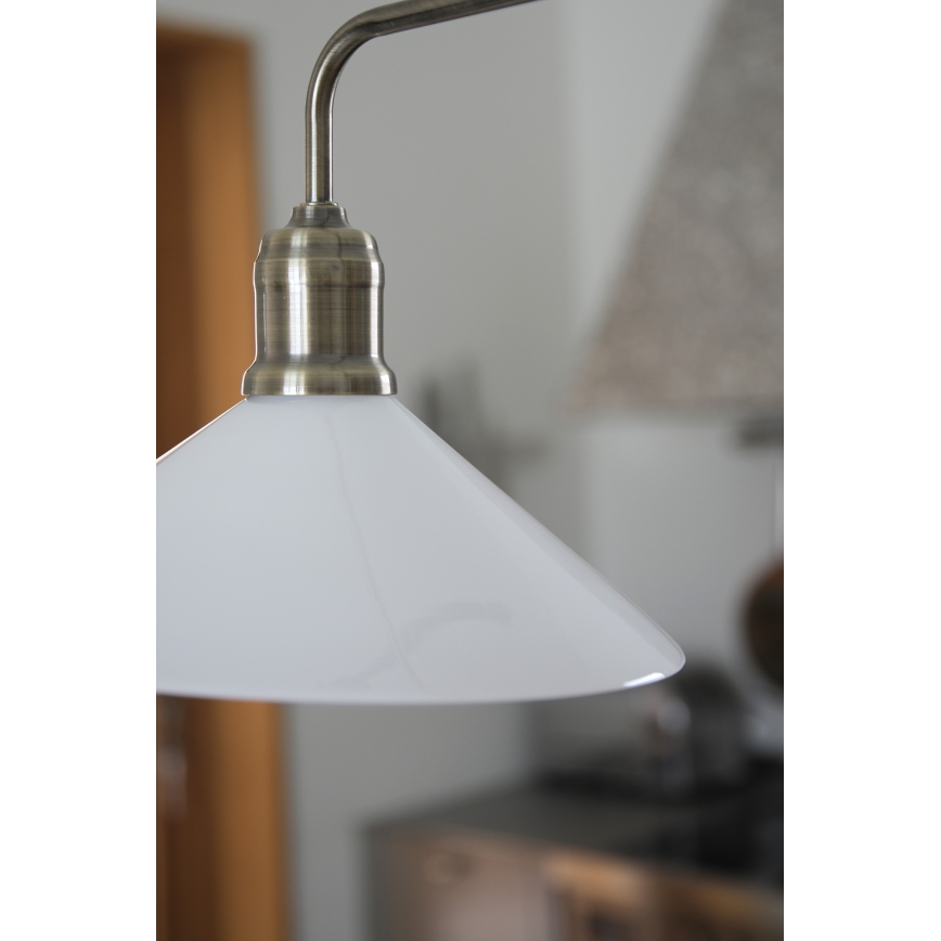 Markslöjd 109160 - Luster na tyči VELA 2xE27/60W/230V biela/mosadz
