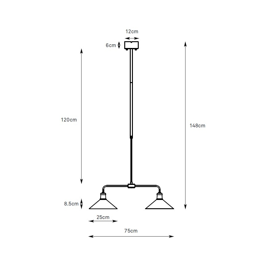 Markslöjd 109160 - Luster na tyči VELA 2xE27/60W/230V biela/mosadz