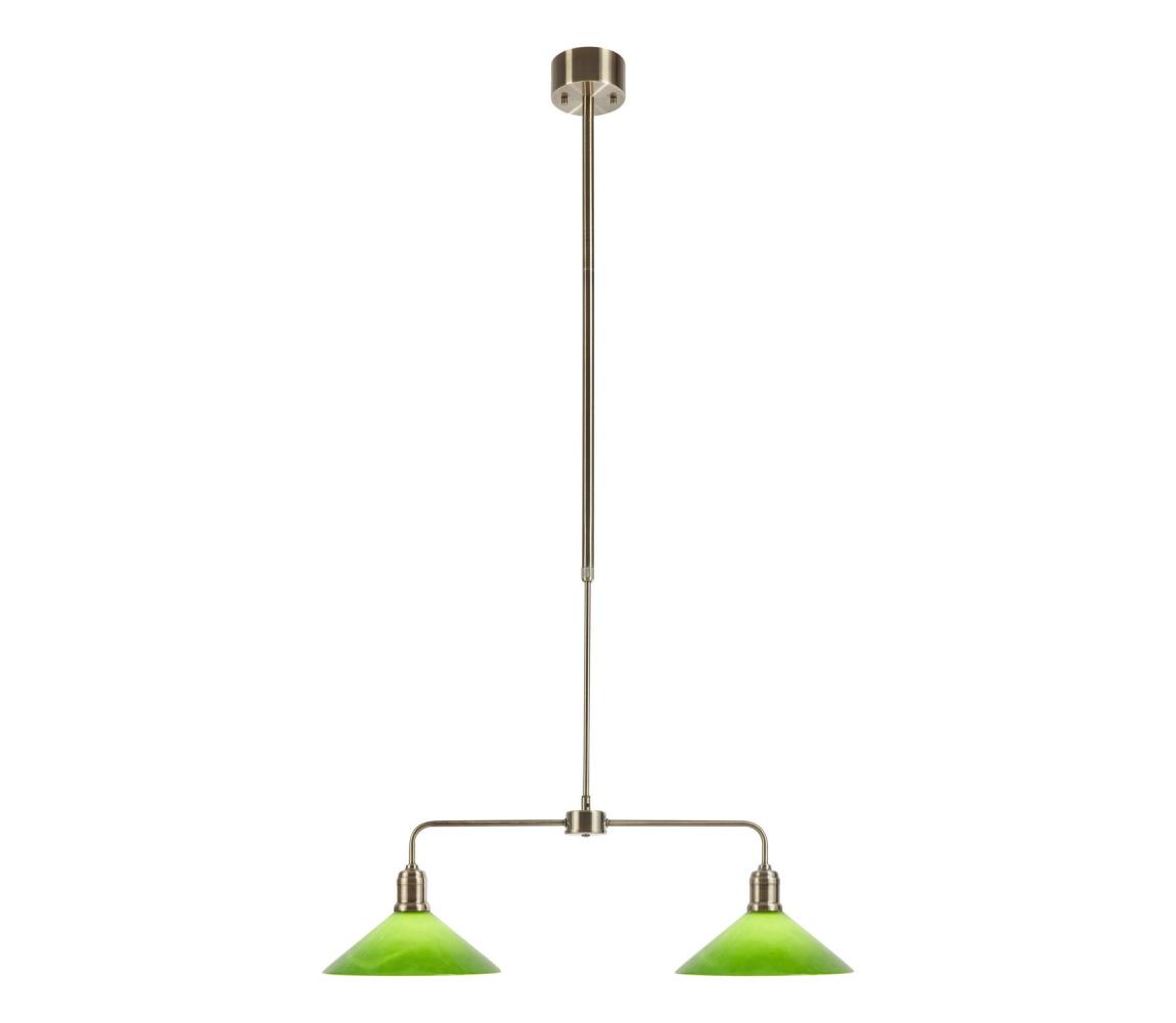 Markslöjd 109161 - Luster na tyči VELA 2xE27/60W/230V zelená/mosadz 109161