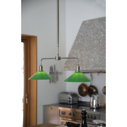 Markslöjd 109161 - Luster na tyči VELA 2xE27/60W/230V zelená/mosadz