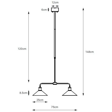 Markslöjd 109161 - Luster na tyči VELA 2xE27/60W/230V zelená/mosadz