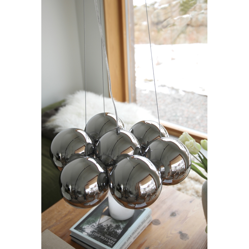Markslöjd 109167 - Luster na lanku CUPOLO 7xE14/40W/230V lesklý chróm