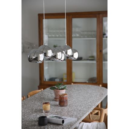Markslöjd 109168 - Luster na lankách CUPOLO 7xE14/40W/230V lesklý chróm