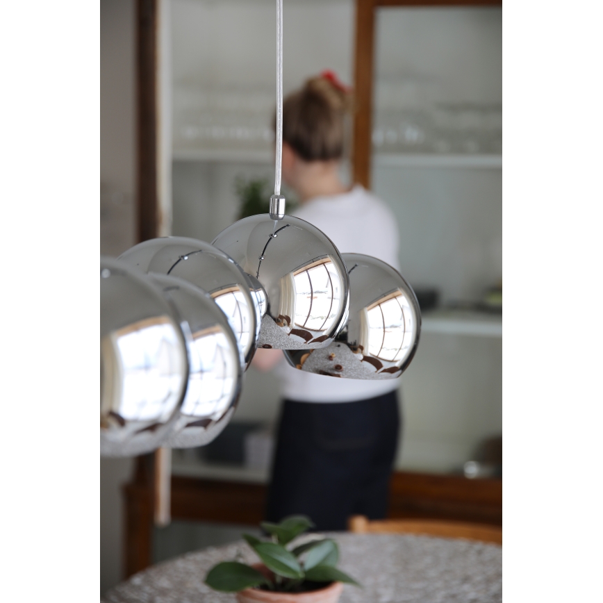 Markslöjd 109168 - Luster na lankách CUPOLO 7xE14/40W/230V lesklý chróm