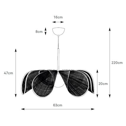 Markslöjd 109169 - Závesné svietidlo STYRKA na kábli 1xE27/40W/230V priemer 63 cm béžové