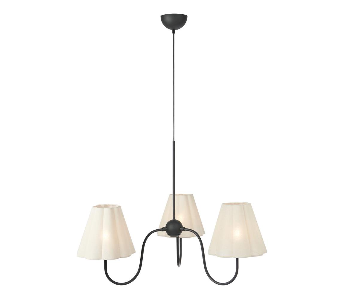 Markslöjd 109172 - Luster na lanku VEYA 3xE14/40W/230V priemer 90 cm ľan/čierna 109172