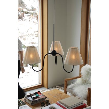 Markslöjd 109172 - Luster na lanku VEYA 3xE14/40W/230V priemer 90 cm ľan/čierna