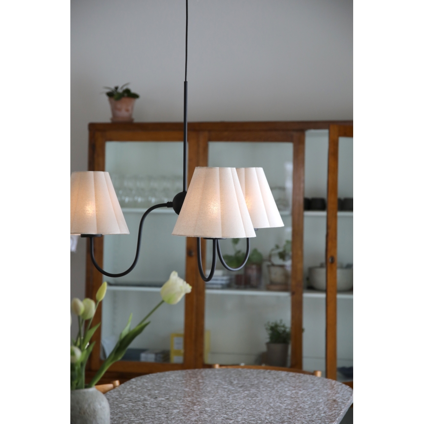 Markslöjd 109172 - Luster na lanku VEYA 3xE14/40W/230V priemer 90 cm ľan/čierna
