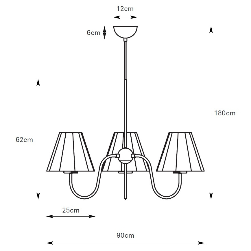 Markslöjd 109172 - Luster na lanku VEYA 3xE14/40W/230V priemer 90 cm ľan/čierna