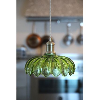 Markslöjd 109177 - Závesný luster na kábli KURAGE 1xE27/40W/230V mosadz/dymovo zelená