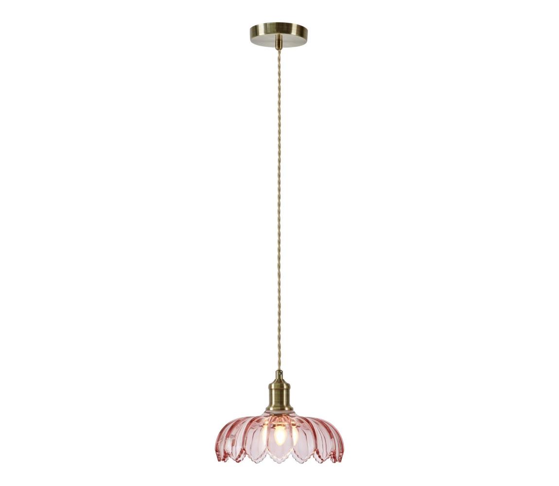 Markslöjd 109178 - Závesný luster na lanku KURAGE 1xE27/40W/230V mosadz/dymová ružová 109178