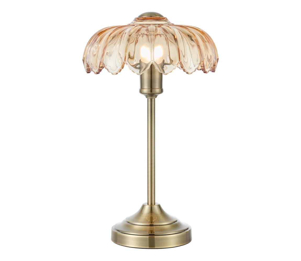 Markslöjd 109180 - Stolná lampa KURAGE 1xE27/60W/230V mosadz/dymovo-béžová 109180