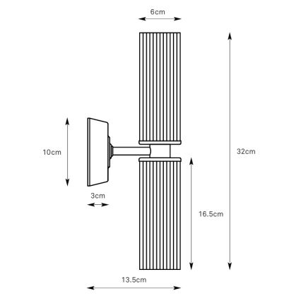 Markslöjd 109236 - Kúpeľňové nástenné svietidlo RIMINI 2xG9/20W/230V IP44 mosadz