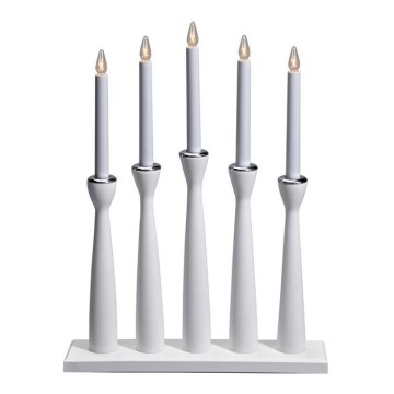 Markslöjd 702229 - Vianočný svietnik MASESKÄR 5xE10/3W/230V biela