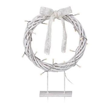 Markslöjd 703107 - Vianočná dekorácia KILSTORP LED/1,2W/3xAA veniec 35 cm biely