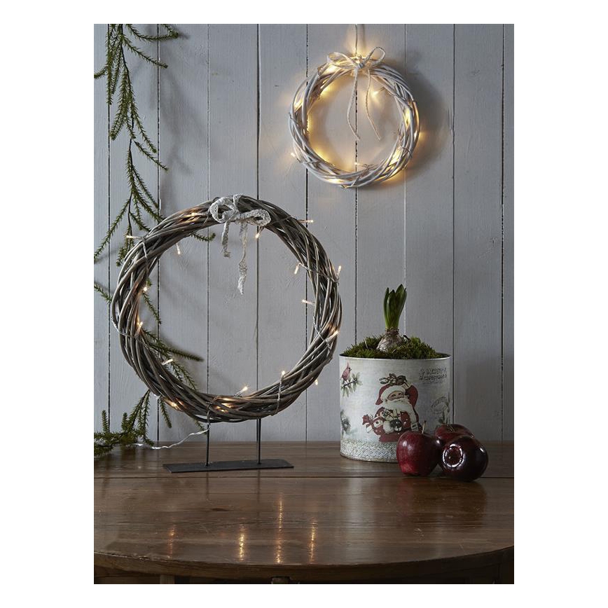 Markslöjd 703108 - Vianočná dekorácia KILSTORP LED/1,2W/3xAA veniec 35 cm šedý