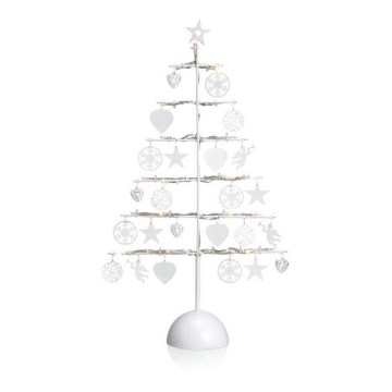 Markslöjd 703384 - LED Vianočná dekorácia BORKEN 21xLED/0,06W/3xAA biely stromček