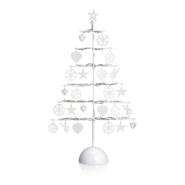 Markslöjd 703384 - LED Vianočná dekorácia BORKEN 21xLED/0,06W/3xAA biely stromček