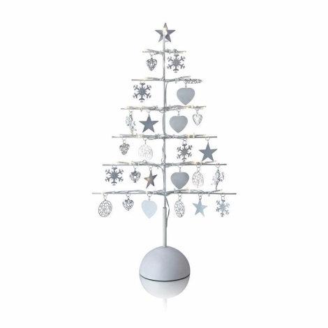 Markslöjd 703408 - LED Vianočná dekorácia BORKEN 21xLED/0,06W/3xAA strieborný stromček