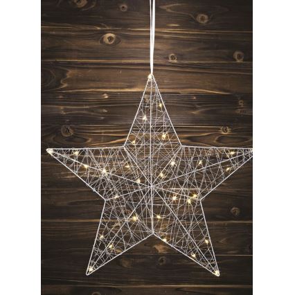 Markslöjd 703436 - LED Vianočná dekorácia ARTUR 30xLED/0,9W/4,5V strieborná 50 cm