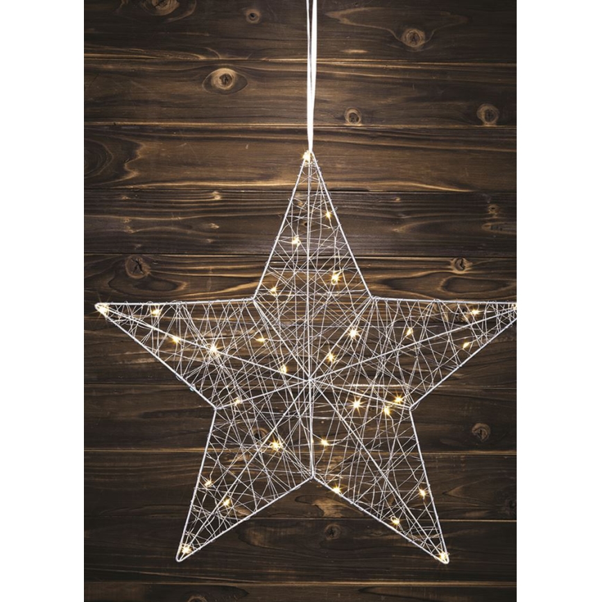 Markslöjd 703436 - LED Vianočná dekorácia ARTUR 30xLED/0,9W/4,5V strieborná 50 cm