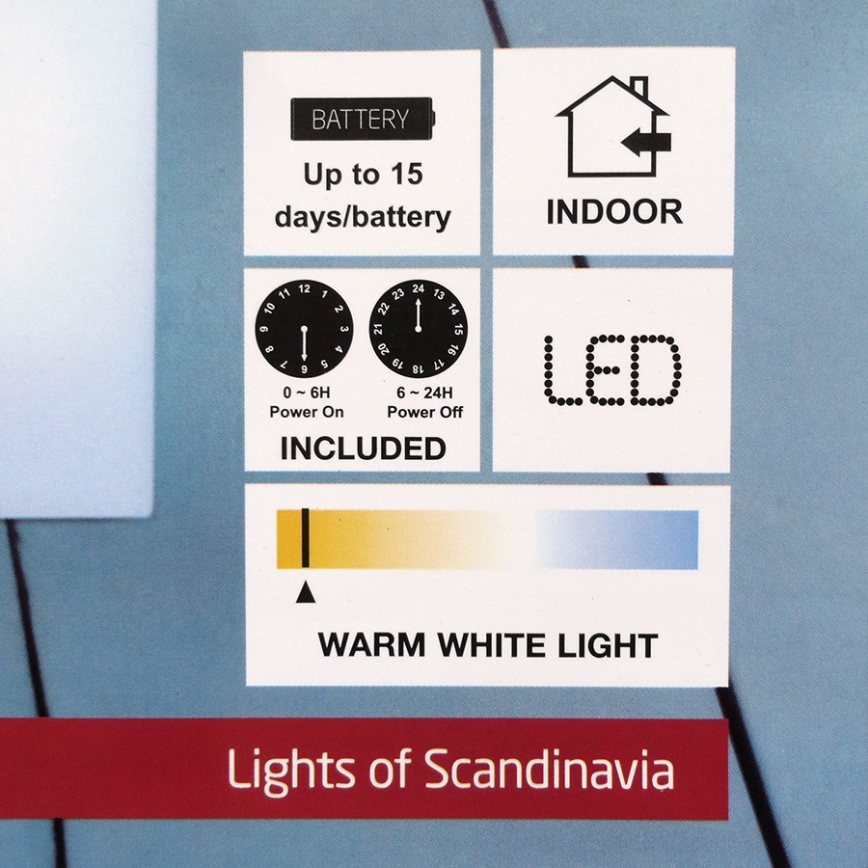 Markslöjd 703529 - SADA 3x Vianočná dekorácia LANGÖ 3xLED/0,03W/3xAAA
