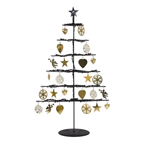 Markslöjd 704162 - LED Vianočná dekorácia BORKEN 21xLED/0,06W/3xAA čiernozlatý stromček