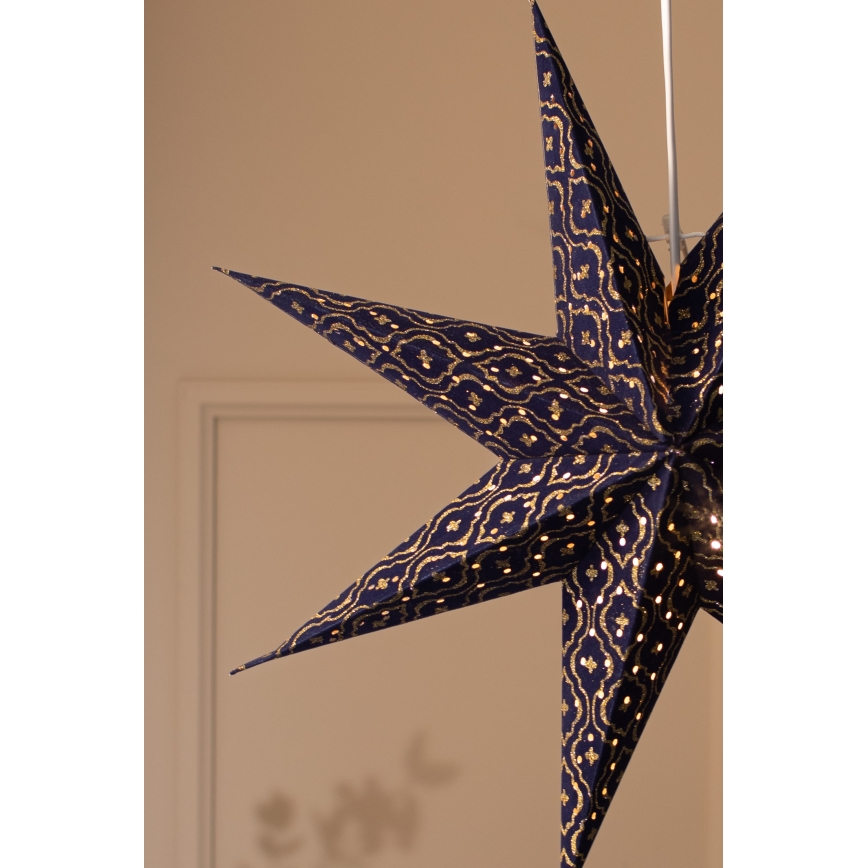 Markslöjd 705317 - Vianočná dekorácia BAROQUE 1xE14/25W/230V Ø 75 cm modrá