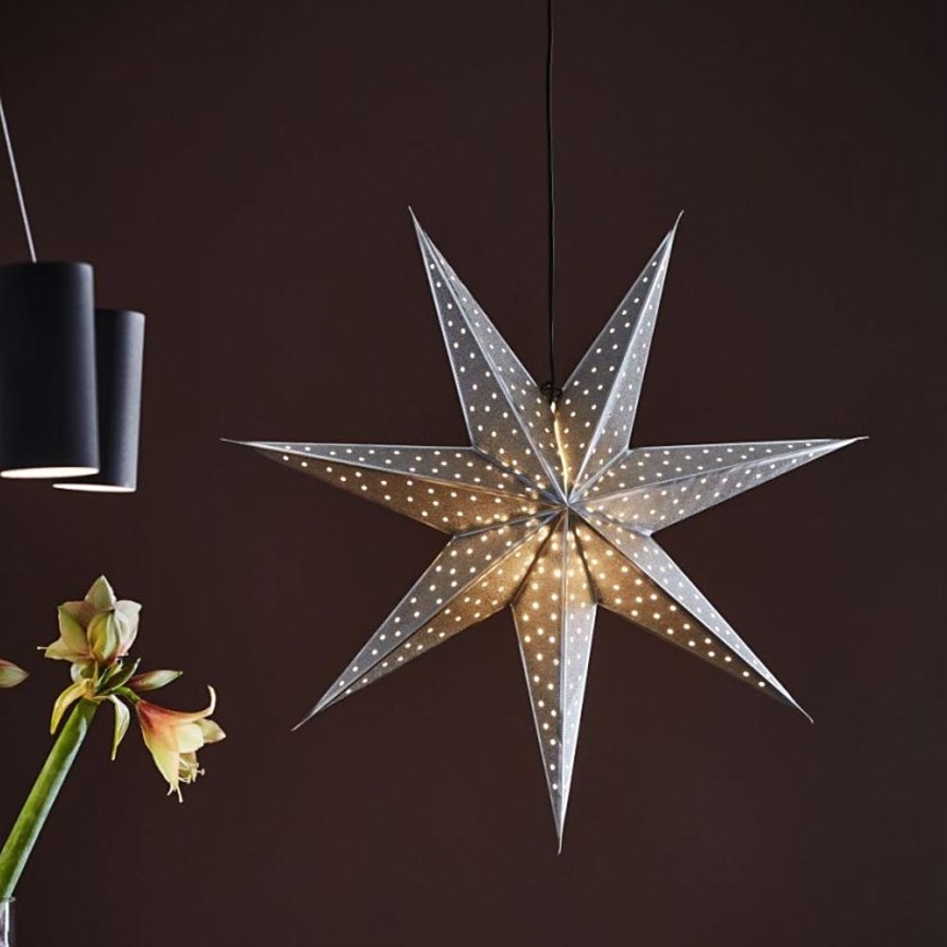 Markslöjd 705769 - Vianočná dekorácia GLITTER 1xE14/25W/230V pr. 45 cm strieborná