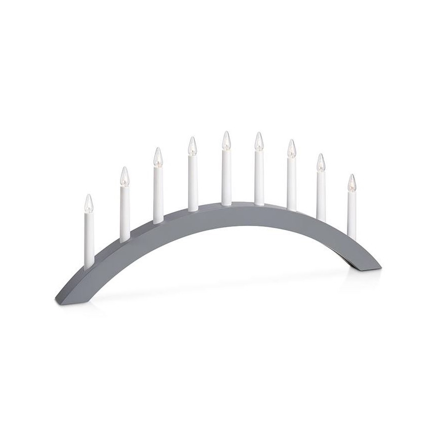 Markslöjd 705811 - Vianočný svietnik ATLE 9xE10/3W/230V šedá