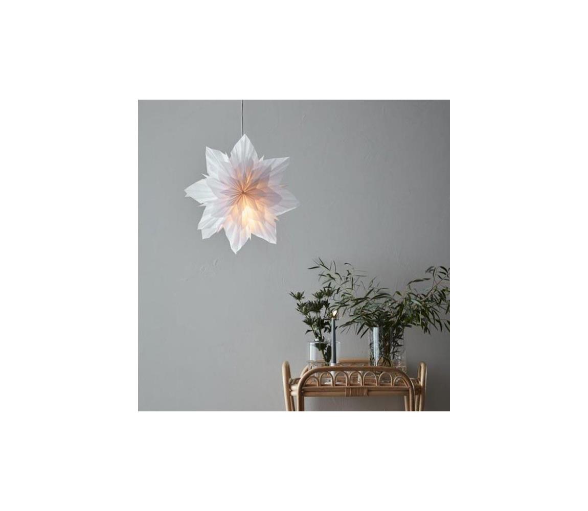 Markslöjd 705836 - Vianočná dekorácia NEELA 1xE14/25W/230V priemer 43 cm biela 705836.00