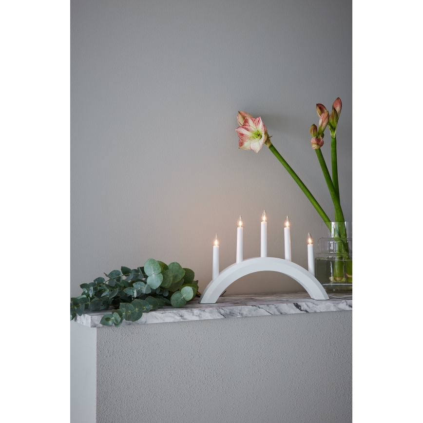 Markslöjd 705952 - Vianočný svietnik AVENTO 5xE10/3W/230V biela
