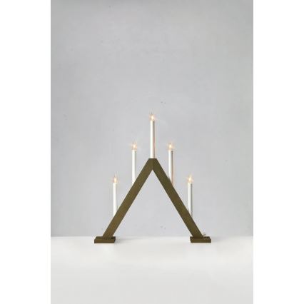 Markslöjd 706224 - Vianočný svietnik ARIELE 5xE10/3W/230V borovica/hnedá