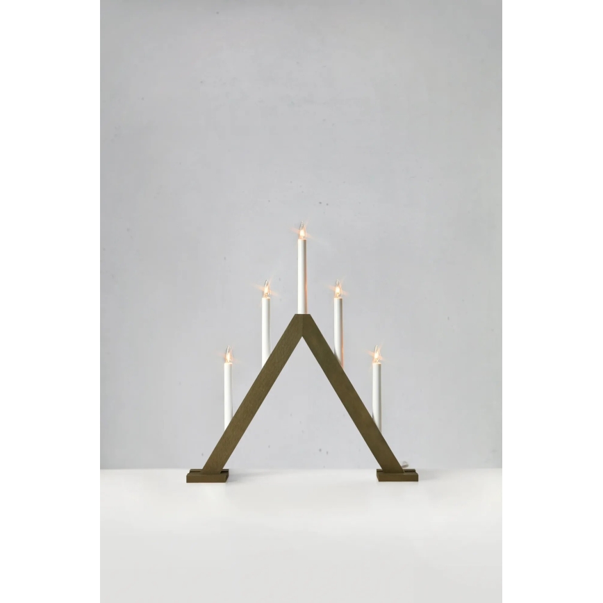 Markslöjd 706224 - Vianočný svietnik ARIELE 5xE10/3W/230V borovica/hnedá